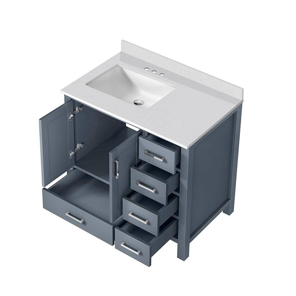 Lexora Jacques 36 in. W x 22 in. D Left Offset Bath Vanity and Top