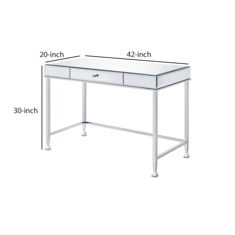 Sleek White Rectangular Work Desk with Adjustable Hutch and Storage Drawer