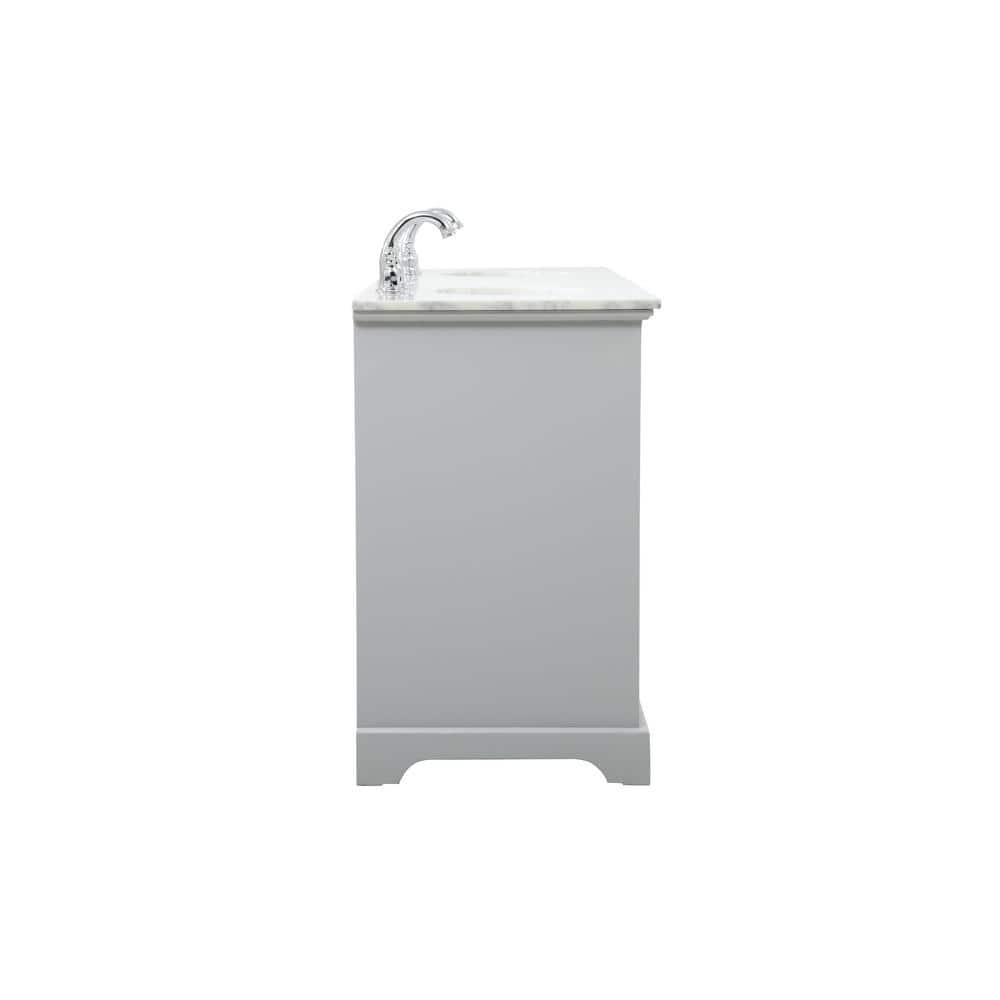 Elegant Decor Americana 72" Metal MDF Marble Double Bathroom Vanity in Gray