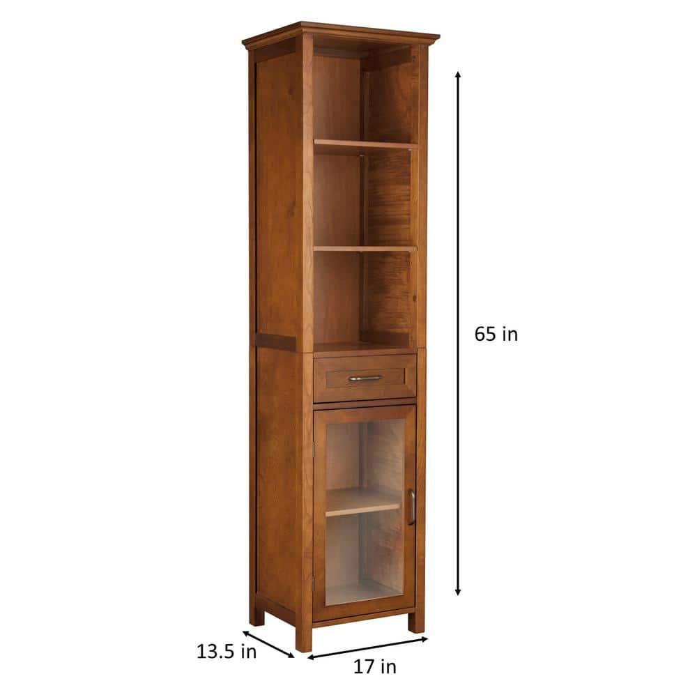 Teamson Home Avery Freestanding Linen Cabinet with Mixed Storage