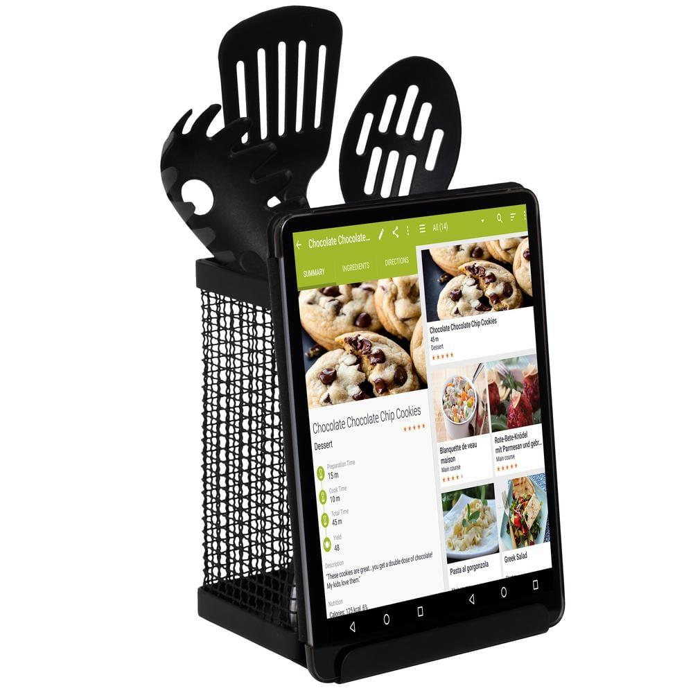 Kitchen Details Industrial Collection Tablet and Utensil Holder in Matte Black