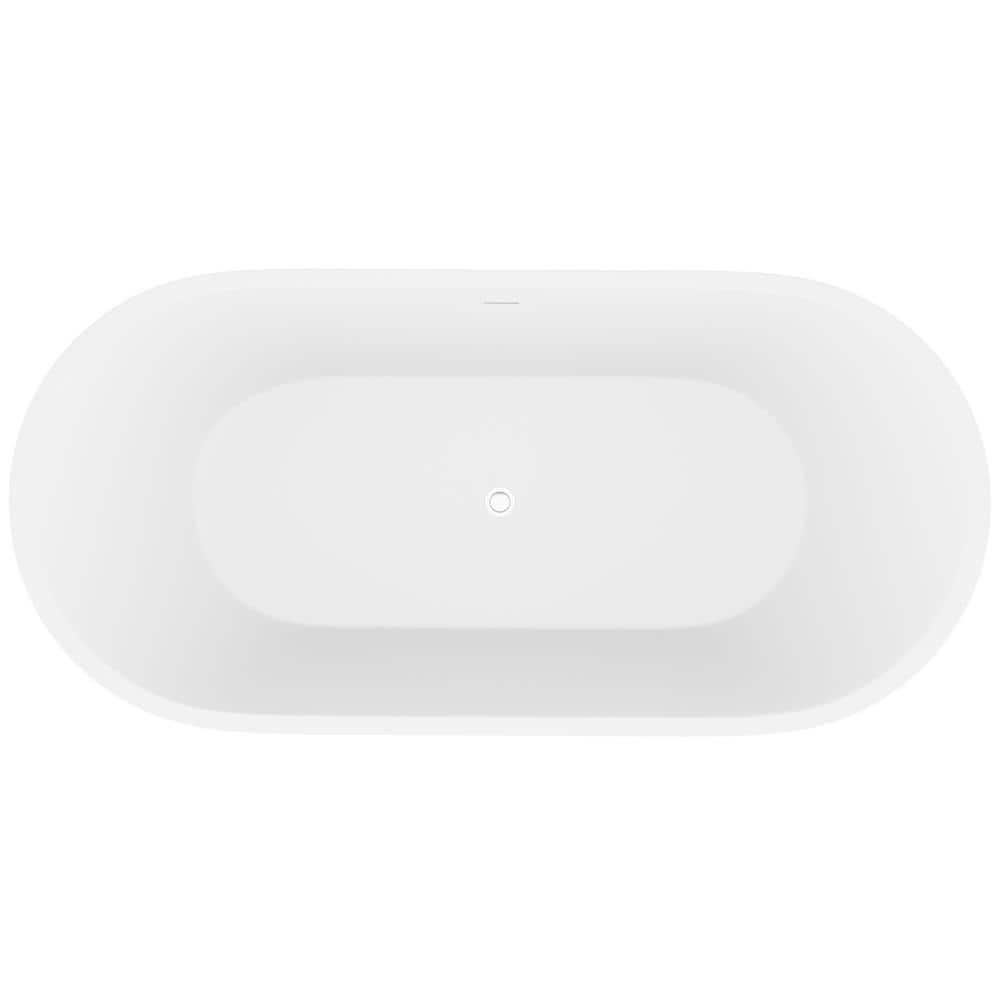 Rossetto 66.8'' x 24.25'' Freestanding Soaking Solid Surface Bathtub