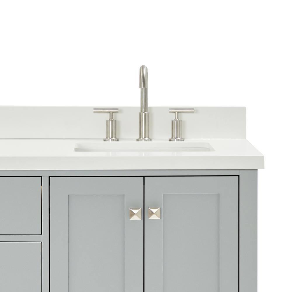 Ariel A067dwqrvo Cambridge 67" Free Standing Double Rectangular Basin Vanity Set - Grey