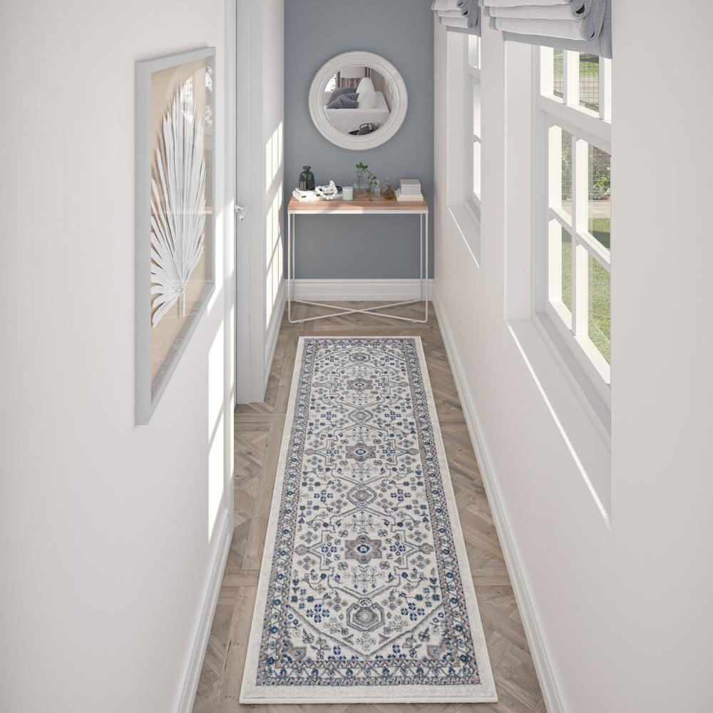 Hampton Oriental Cream 2 ft. x 8 ft. Indoor Runner Rug