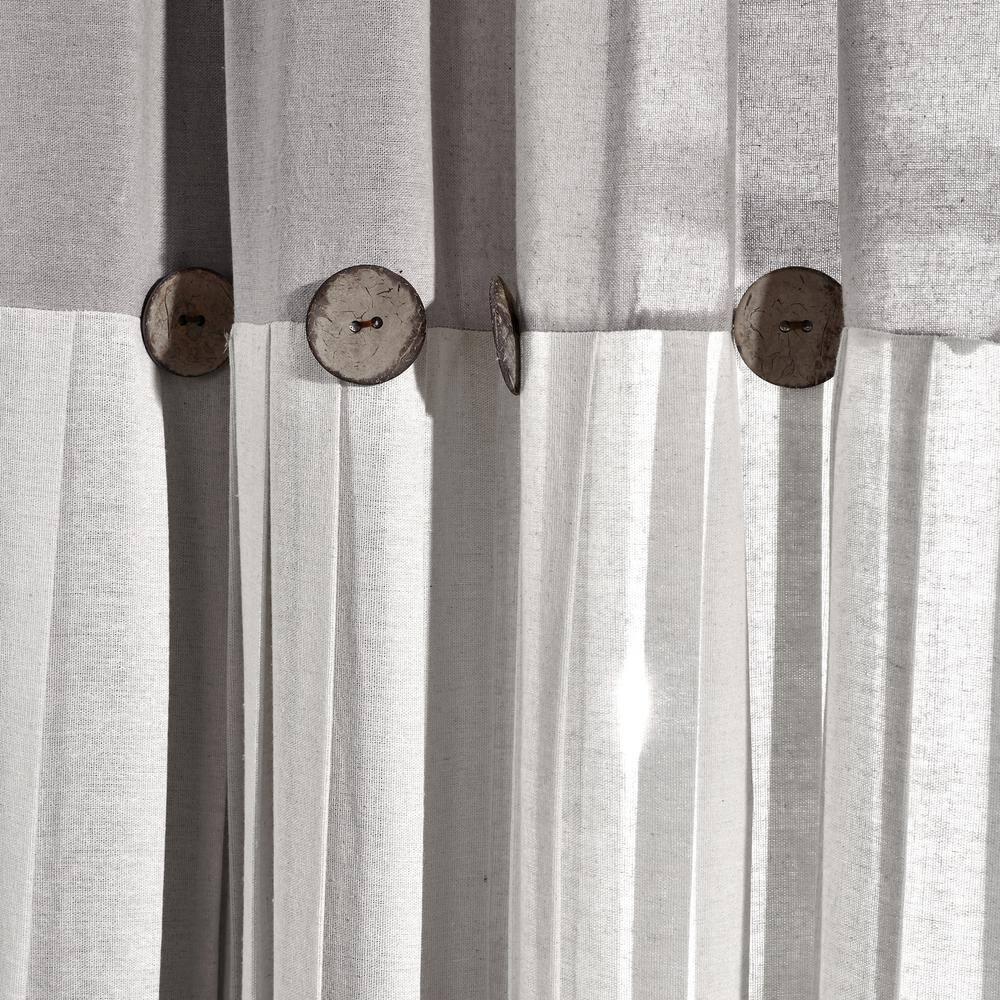 Lush Decor Linen Button Cotton Blend Tailored 29'' W Cafe Curtain (Set of 2)