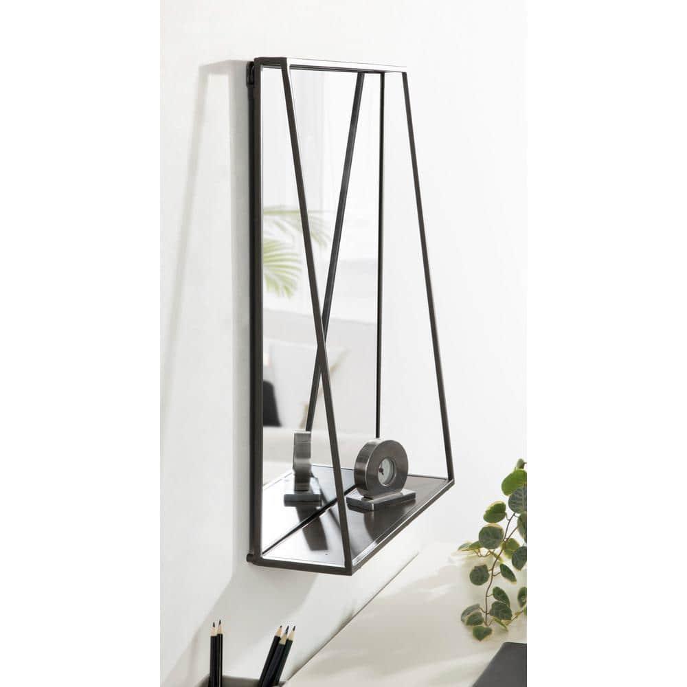 18" x 24" Lintz Metal Framed Wall Mirror with Shelf, Modern Decor - Kate & Laurel All Things Decor