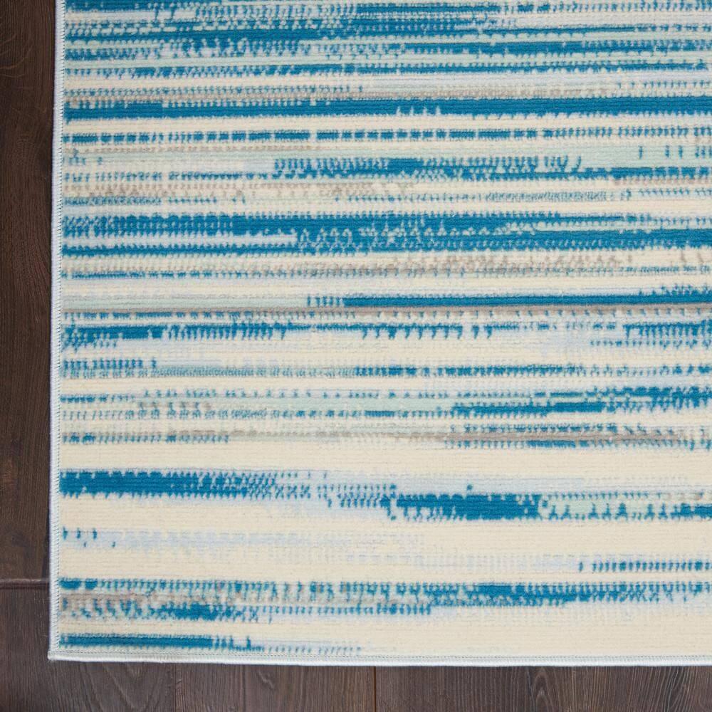 Nourison Jubilant 5'3" x 7'3" (5' x 7') Blue Area Rug Coastal Contemporary Striped by Nourison