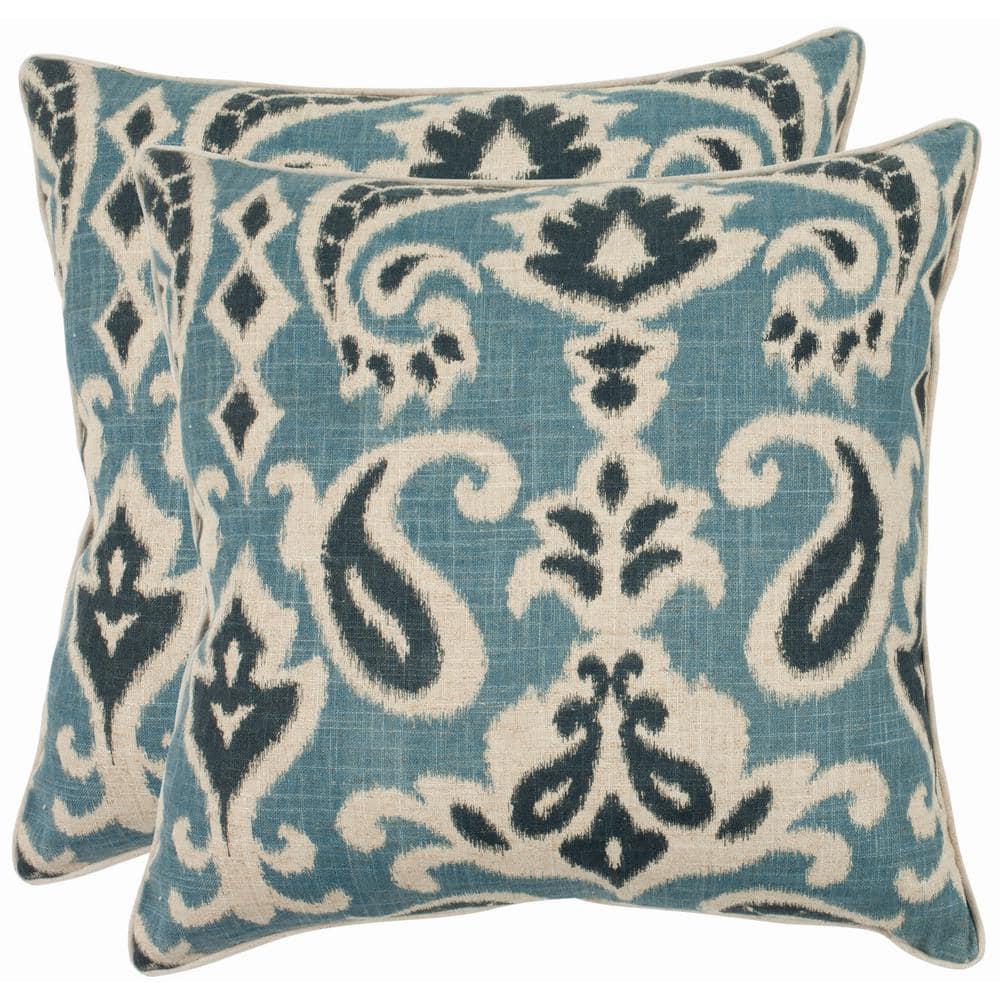 Safavieh Brian Paisley Feather Linen Reversible Throw Pillow (Set of 2)