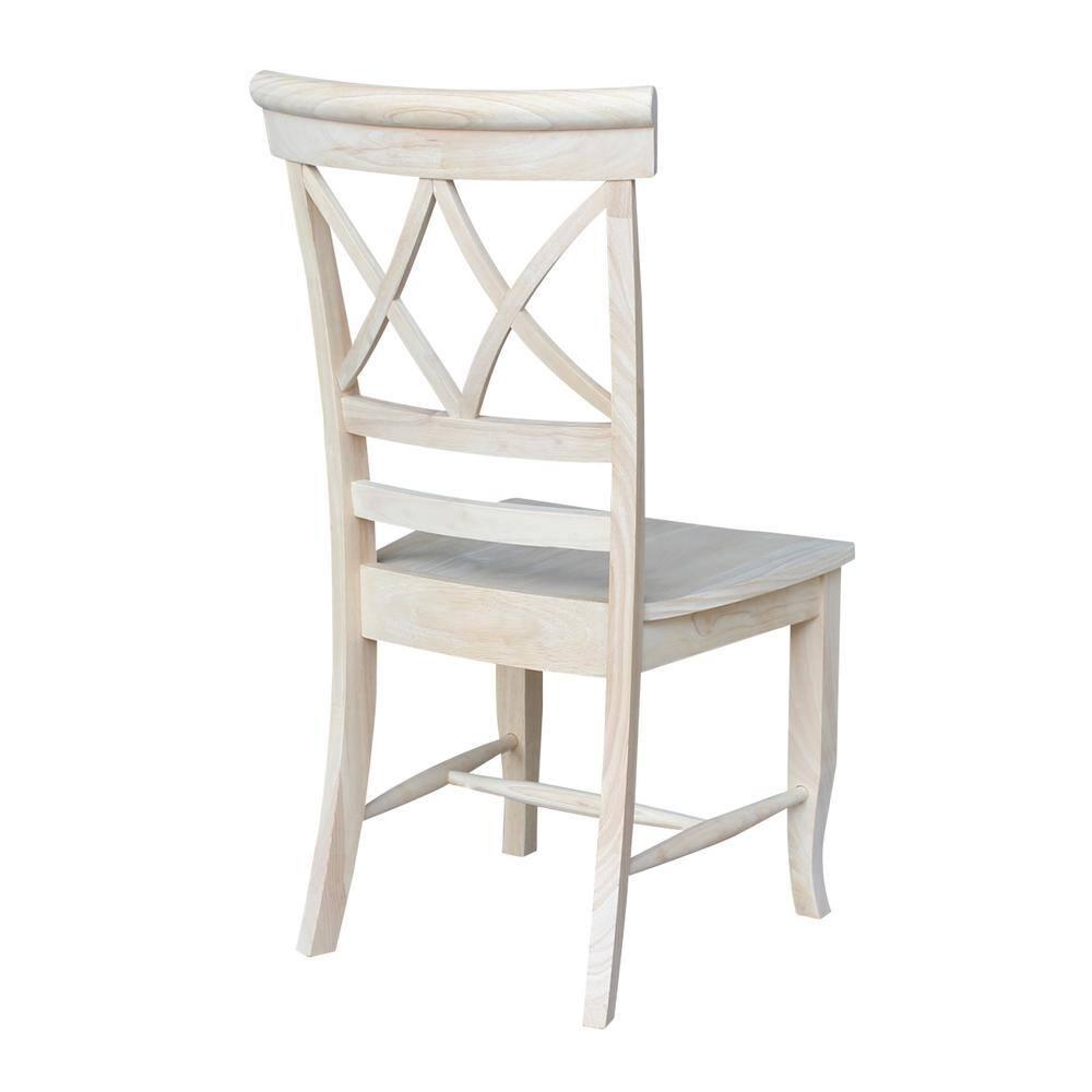 Set of 2 Lacy Dining Chair - Unfinished - International Concepts: Solid Wood, Parawood, Armless