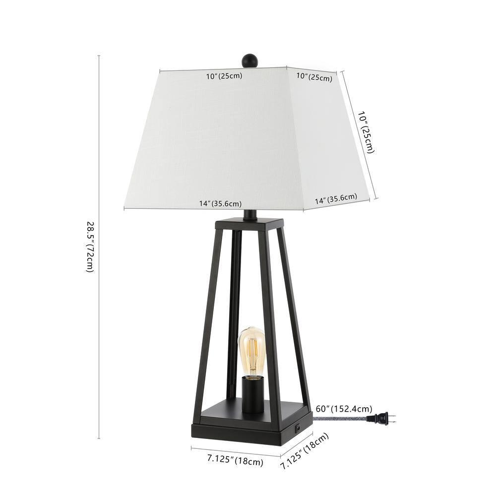 JONATHAN Y Noah 28.5" Classic Industrial Iron Nightlight LED Table Lamp with USB by JONATHAN  Y