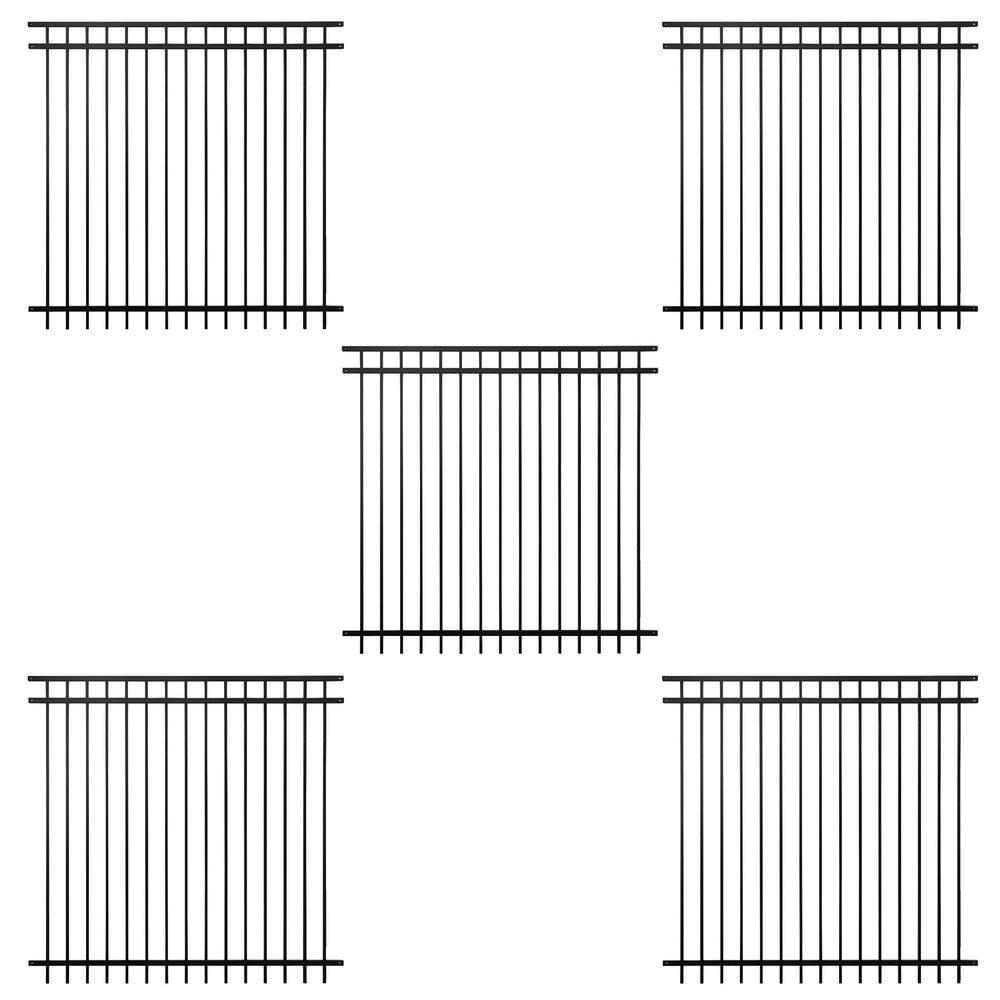 Fencer Wire Fencer Wire 4/ 5/ 6FT H X 6FT W Heavy Duty Flat Top Fence Barrier Panel, Anti-Rust Metal Fencing Panel, Pack of 5