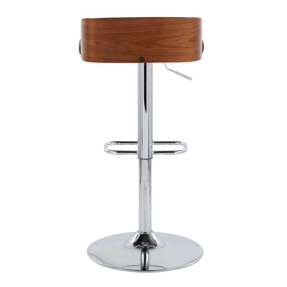 Swivel Upholstered Adjustable Height Counter Stool with Metal Frame