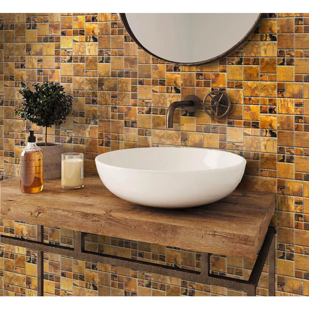 12" x 12" Metal Random Mosaic Wall & Floor Tile