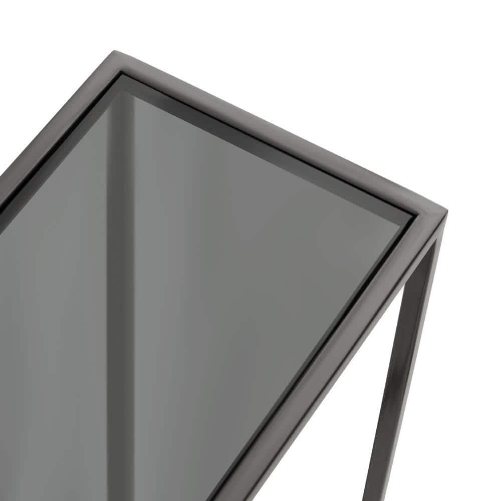 Kate and Laurel Jaspur Rectangle Metal Side Table, 16x8x24, Pewter