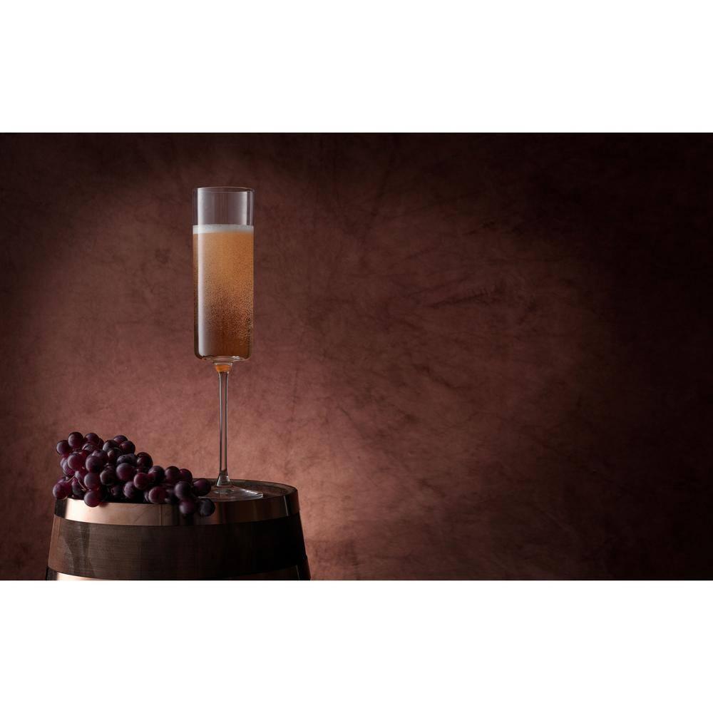 JoyJolt Claire Cyrstal Cylinder Champagne Glasses - Set of 4 Champagne Flutes - 5.7 oz