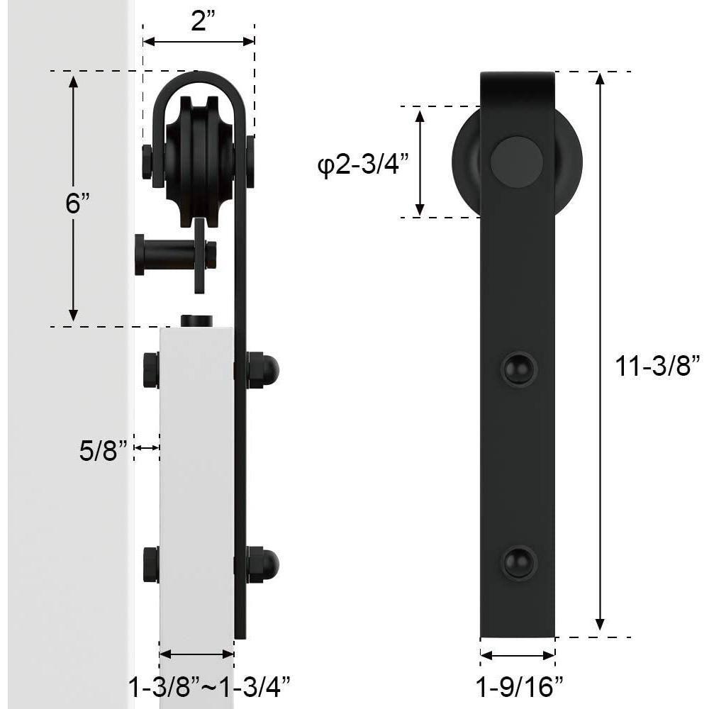 Lazio Sliding Standard Single Barn Door Hardware Kit