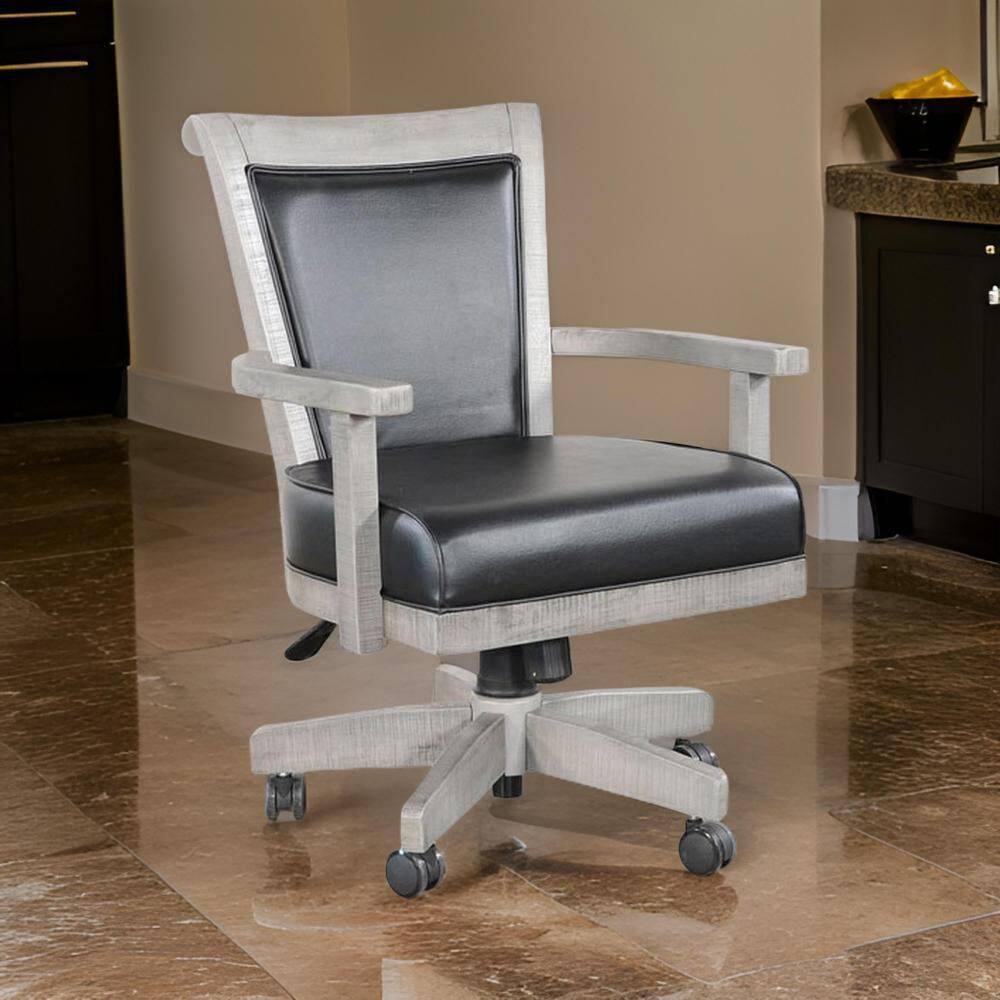 Benjara Zeka Game Chair with Wheels, Tilt, Swivel and Gas Lift, Gray Mahogany