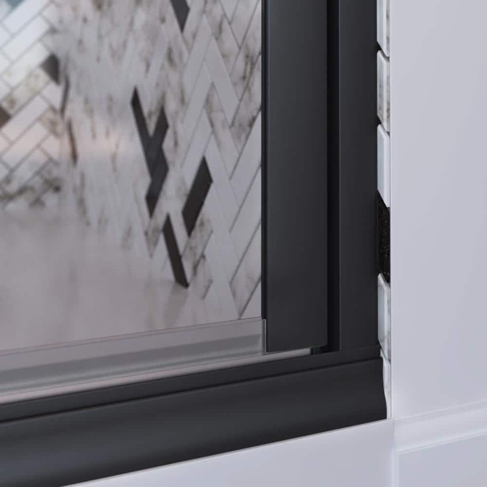 Distinctive Elite 43.06" W x 71.38" H Hinged Semi-Frameless Shower Door
