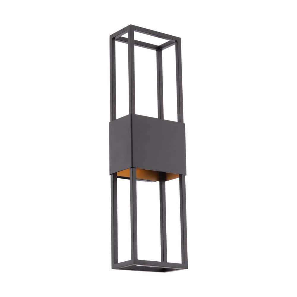 Nightvision Black & Gold LED 2-Light Dimmable Sconce