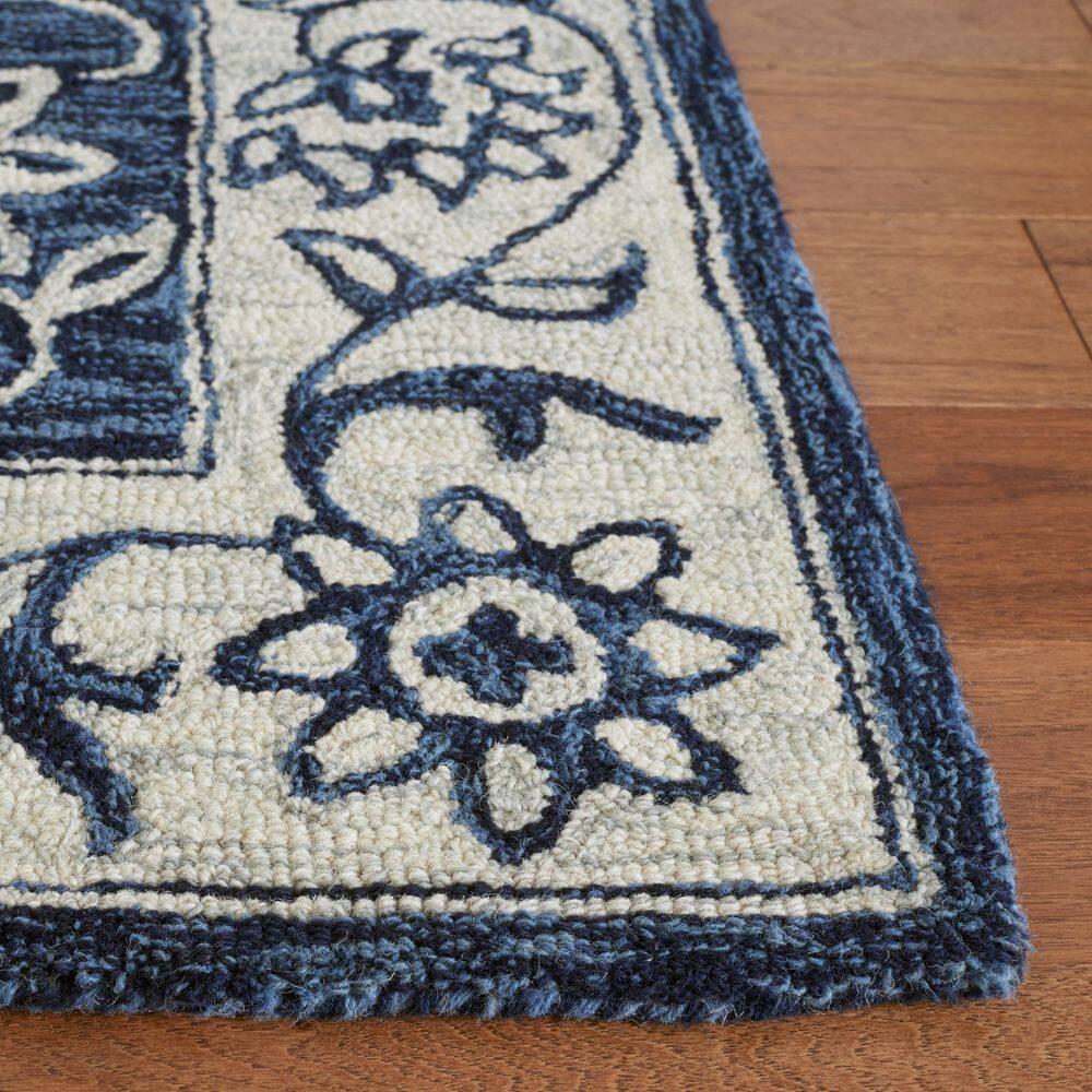 Jardin JAR601 Hand Tufted Accent Rug - Navy/Ivory - 3'x5' - Safavieh