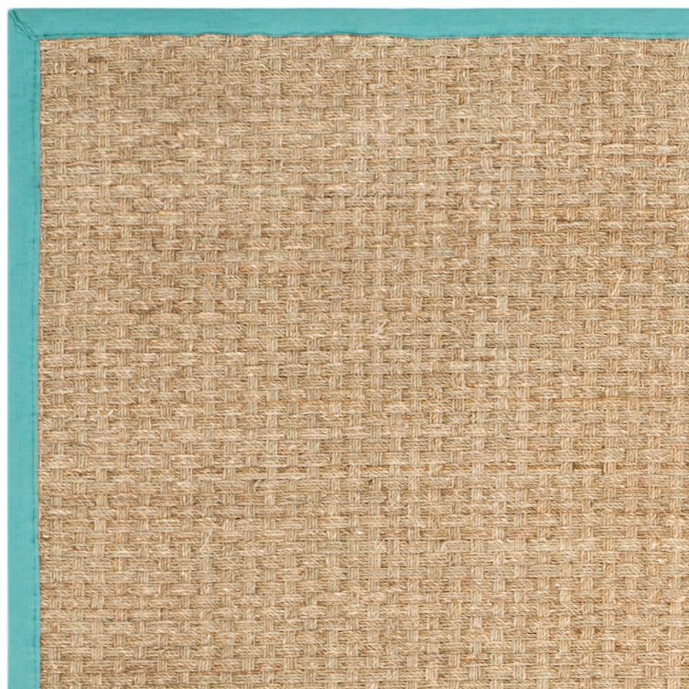 Natural Fiber NF114 Power Loomed Indoor Area Rug - Natural/Teal - 8'x10' - Safavieh.