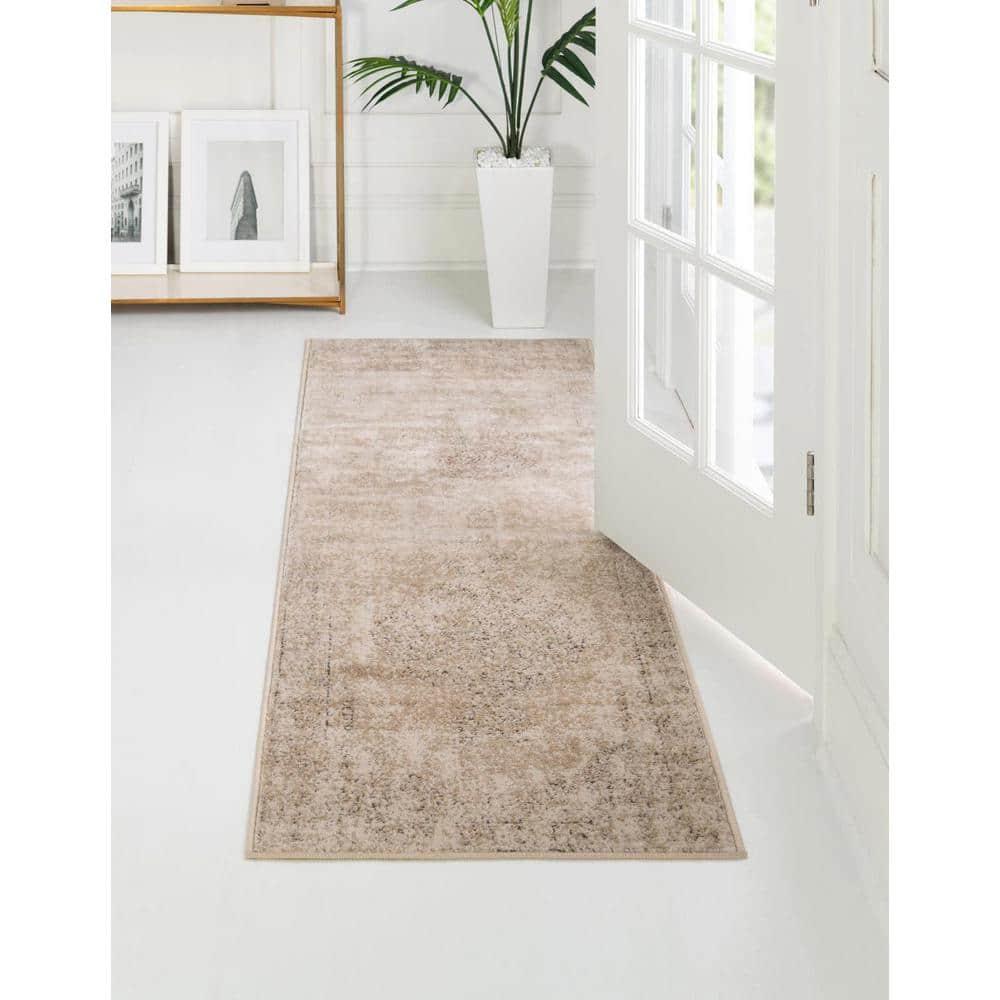 Unique Loom Portland Collection Area Rug - Woodburn (2'  x 6' 1" Runner Ivory/Beige)
