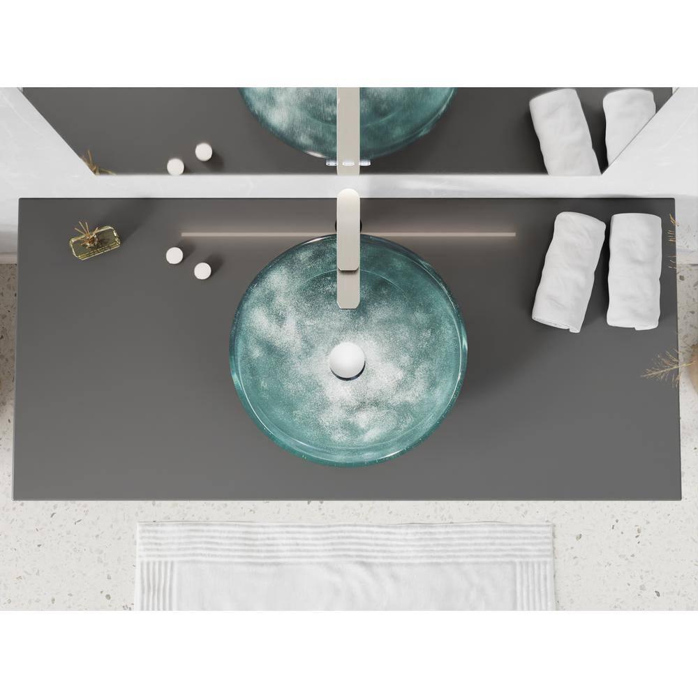 ANZZI LS-AZ917 ANZZI Belissima 16.5'' Stellar Gray Glass Circular Bathroom Sink
