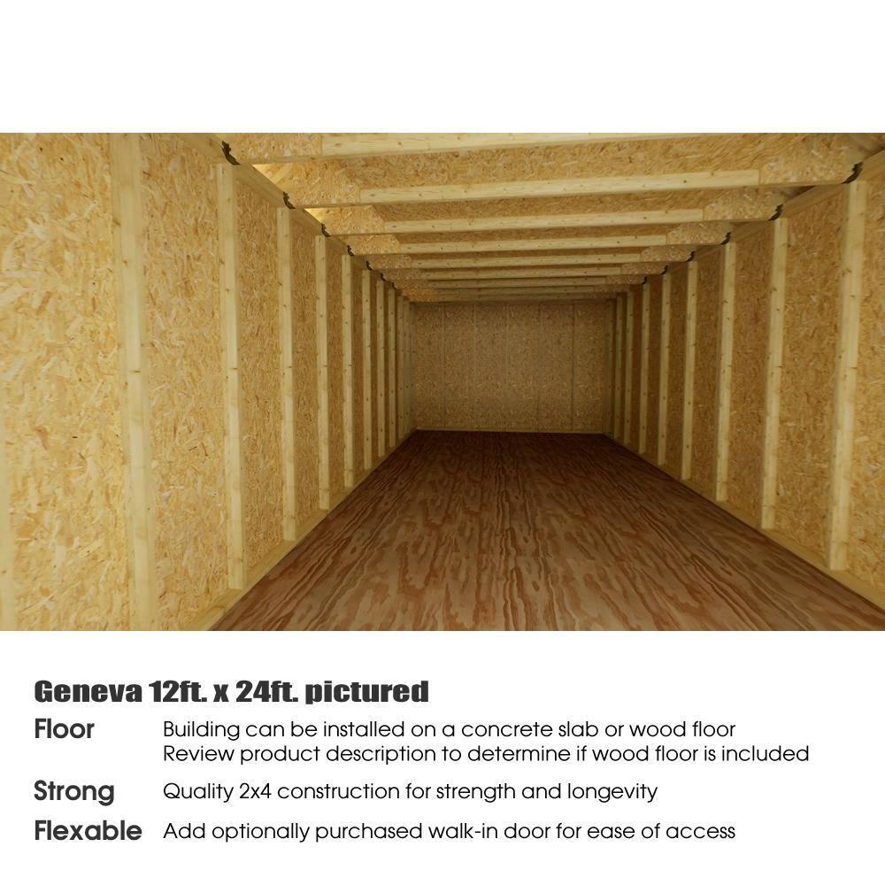 Best Barns Geneva Wooden Storage Shed with Swing Open Doors & Transom Windows 8' x 20' x 12'