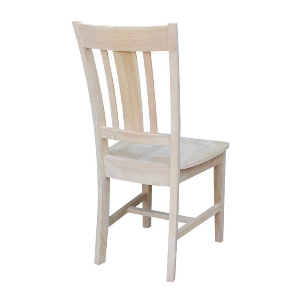 Set of 2 San Remo Splatback Chairs Wood - International Concepts: Solid Parawood, Unupholstered