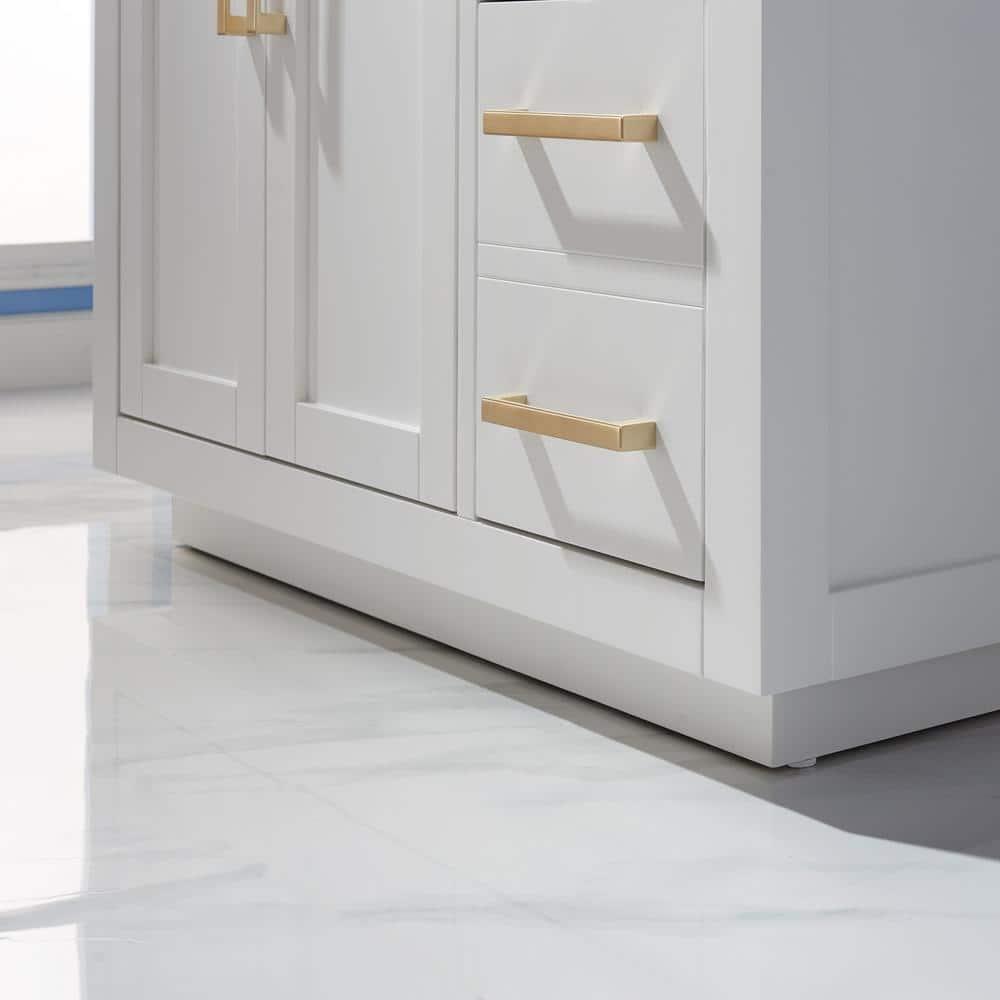 Ivy 36" Marble Countertop Single Vanity w/o Mirror White
