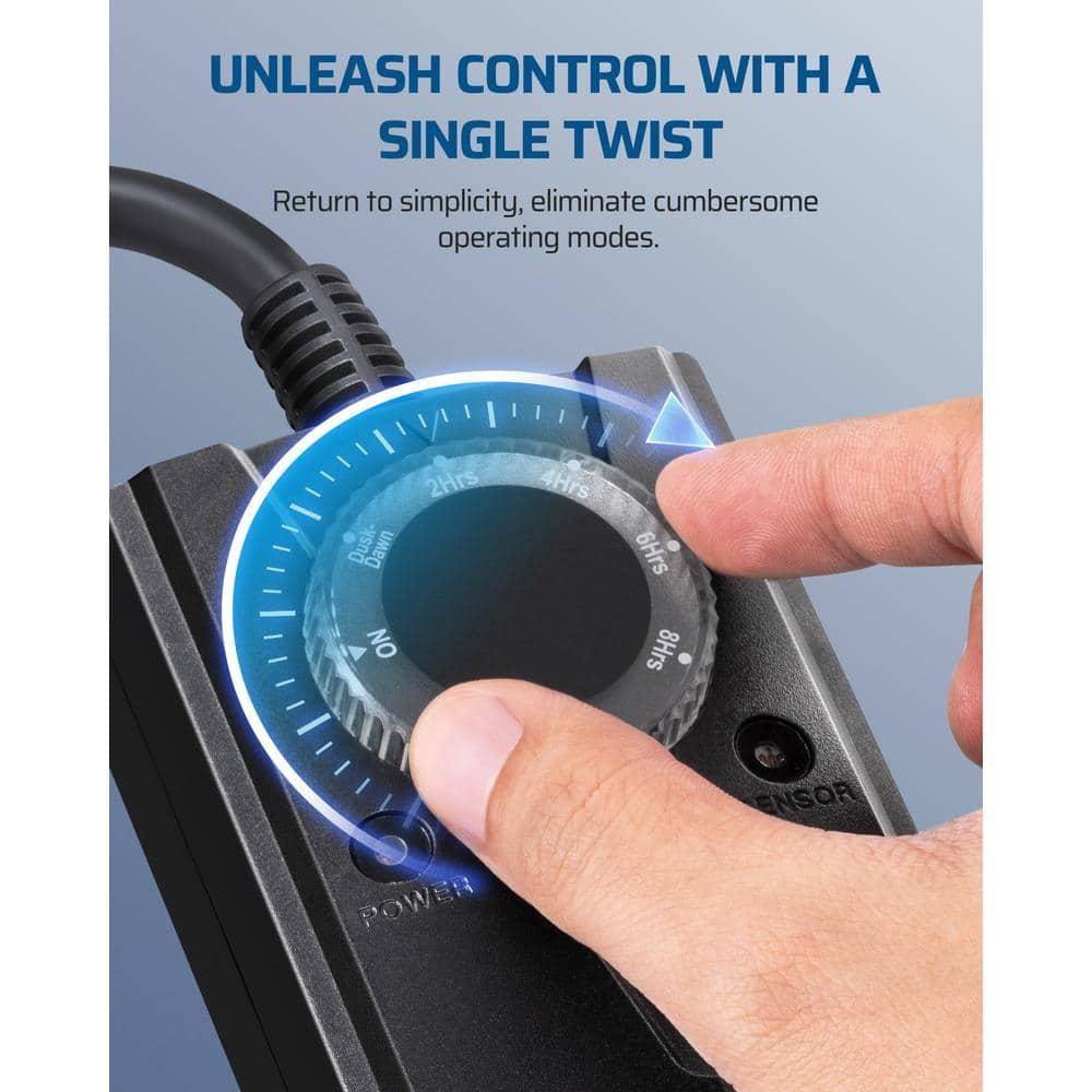 DEWENWILS Outdoor Mechanical Timer with 2 Outlets, Plug-in Christmas Light Timer, Waterproof, Electrical Outlets Timer for Holiday Decoration Lights, String Lights, 15A 1/2HP