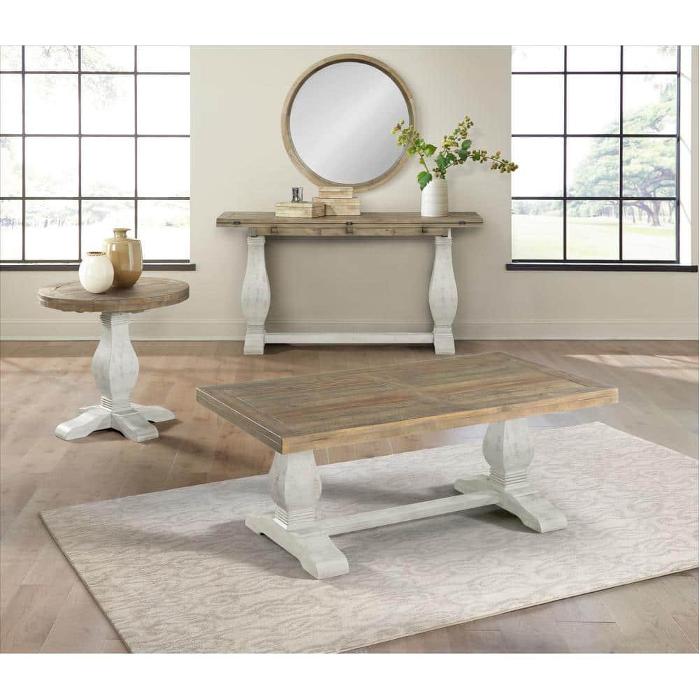 Martin Svensson Home Napa Solid Wood Flip Top Sofa Table White Stain and Natural