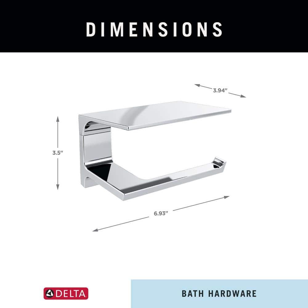 Pivotal Wall Mount Single Post Toilet Paper Holder with Shelf Bath Hardware Accessory