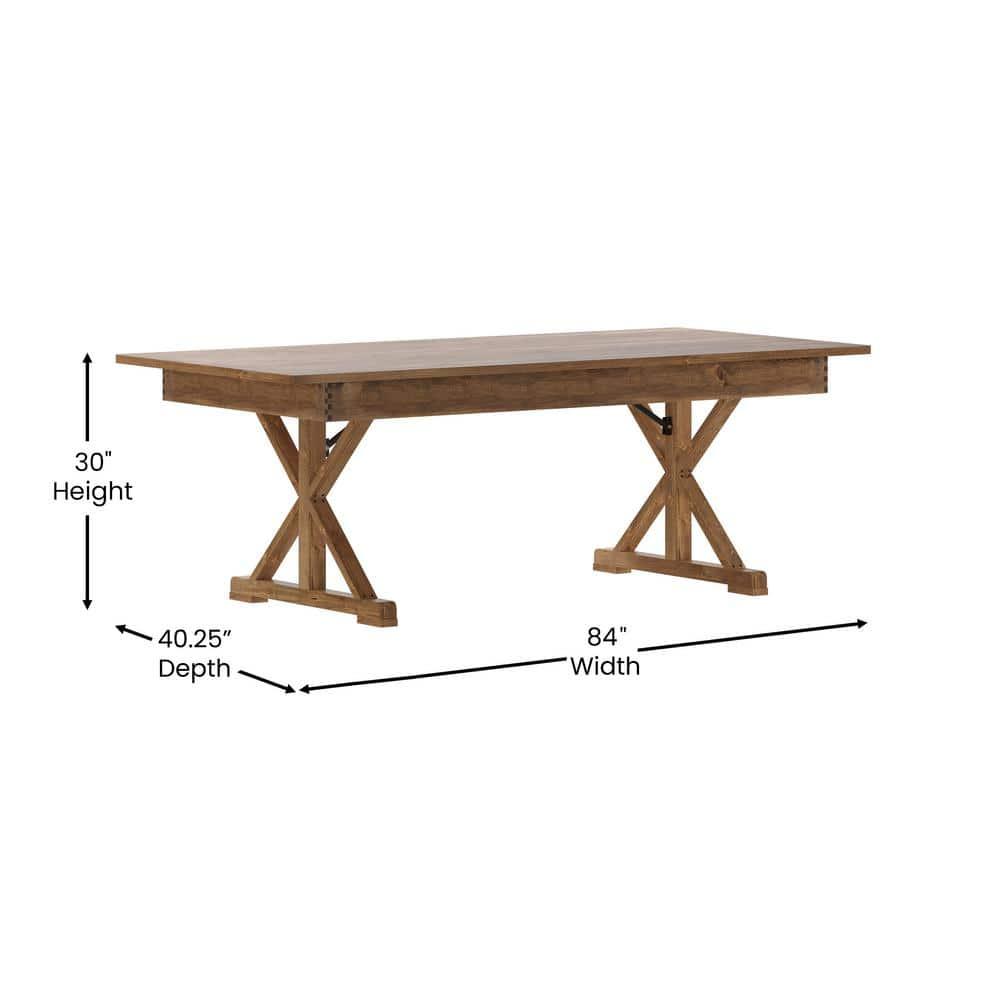 Taylor & Logan 84"x40" Hamish Rectangular Dining Table Brown: Seats Up to 8, Wood Frame, 1-Year Warranty
