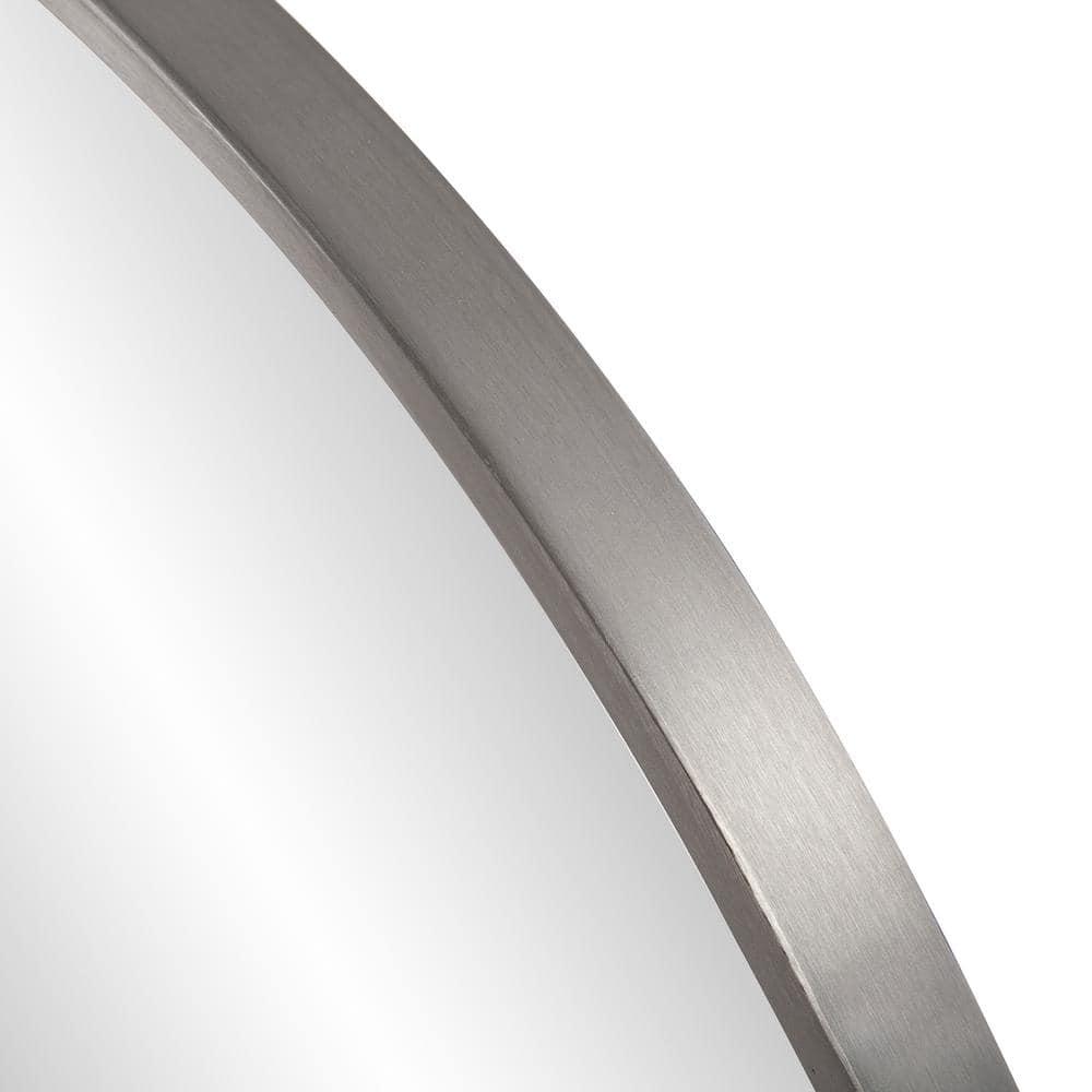 Howard Elliott 30" Round Stainless Steel Framed Vanity Mirror Brushed Silver