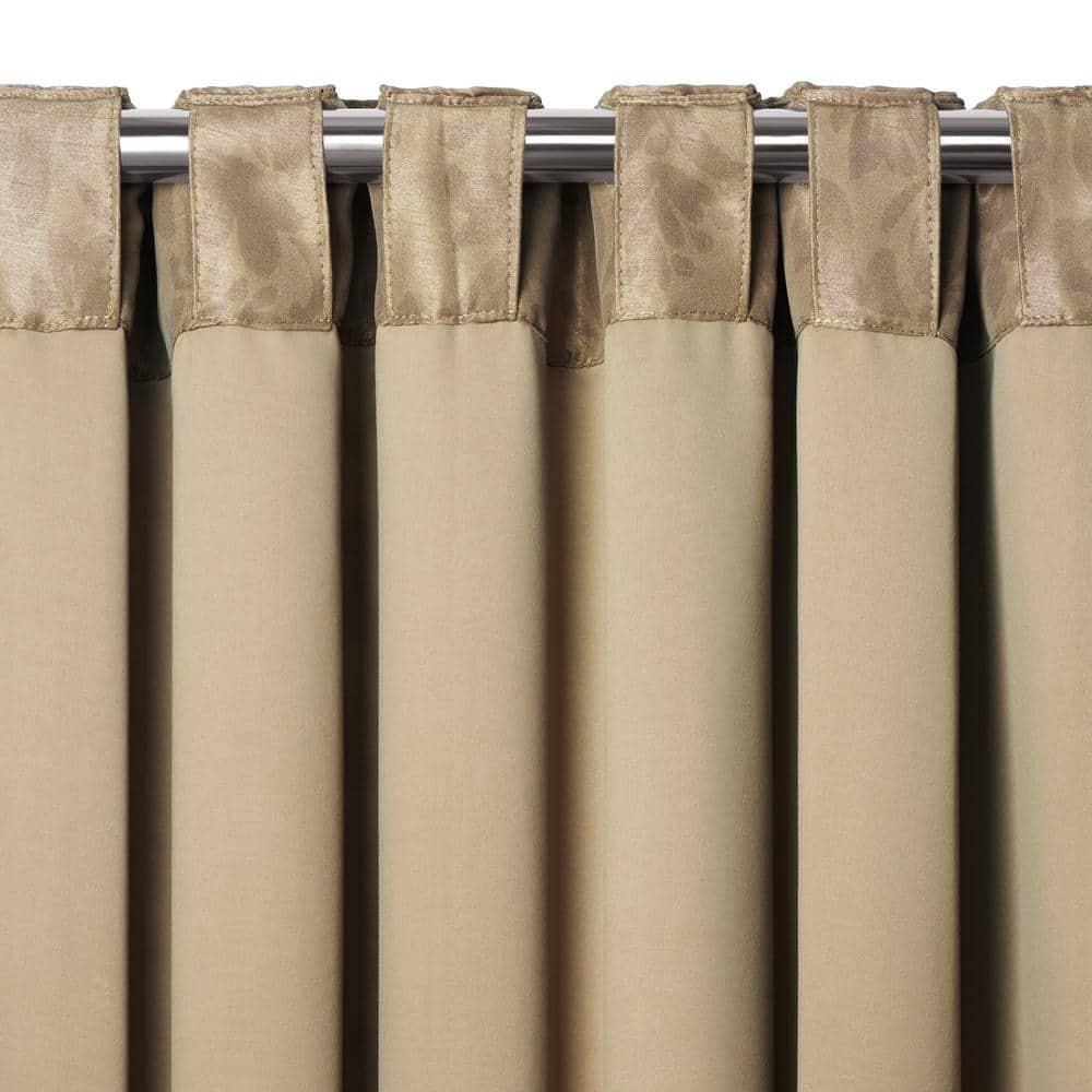 Elrene  Antonia Blackout Rod Pocket/Back Tab Curtain Panel Taupe 52" W X 108" L 108 Inches