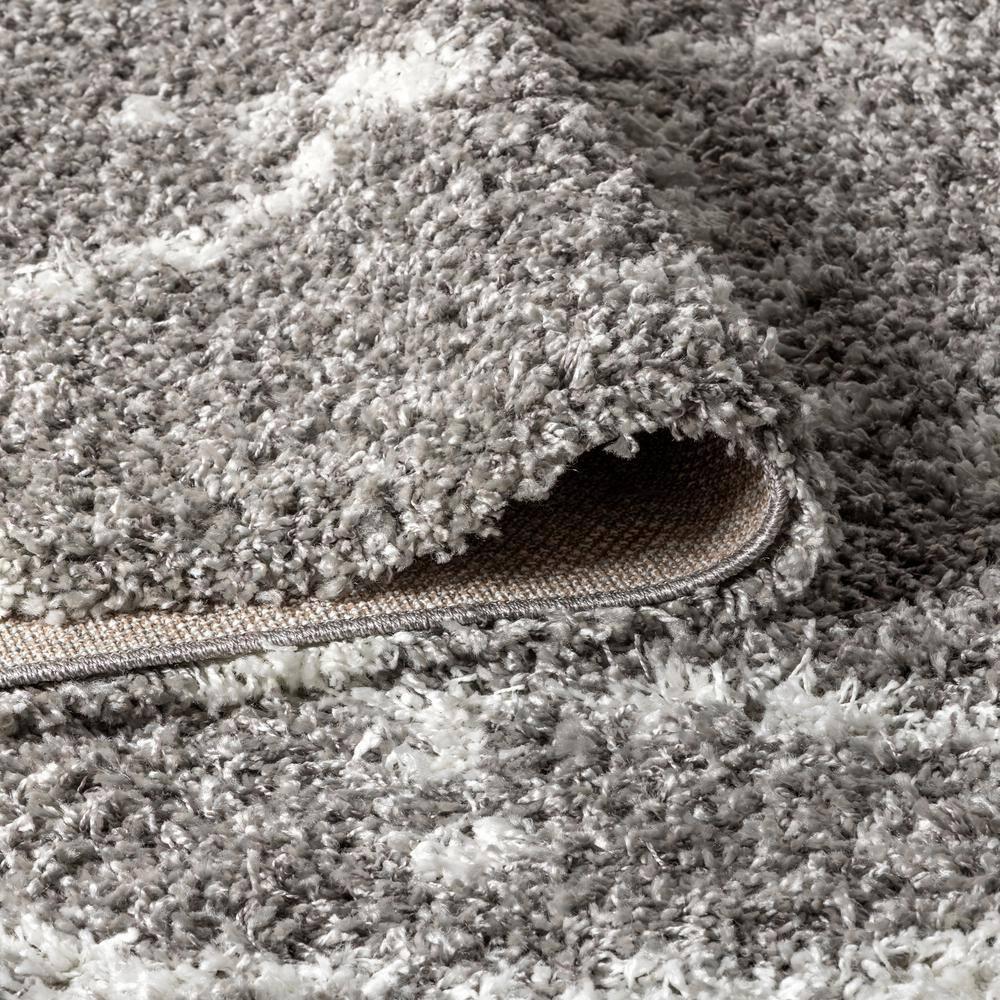 3'x5' Mercer Shag Plush Tassel Moroccan Geometric Trellis Area Rug, Grey/Cream - JONATHAN Y