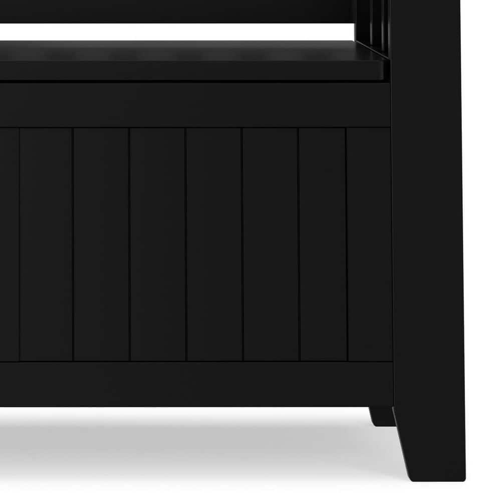 Simpli Home Acadian Solid Wood Entryway Storage Bench with Lift-Top Lid and Dual Compartments