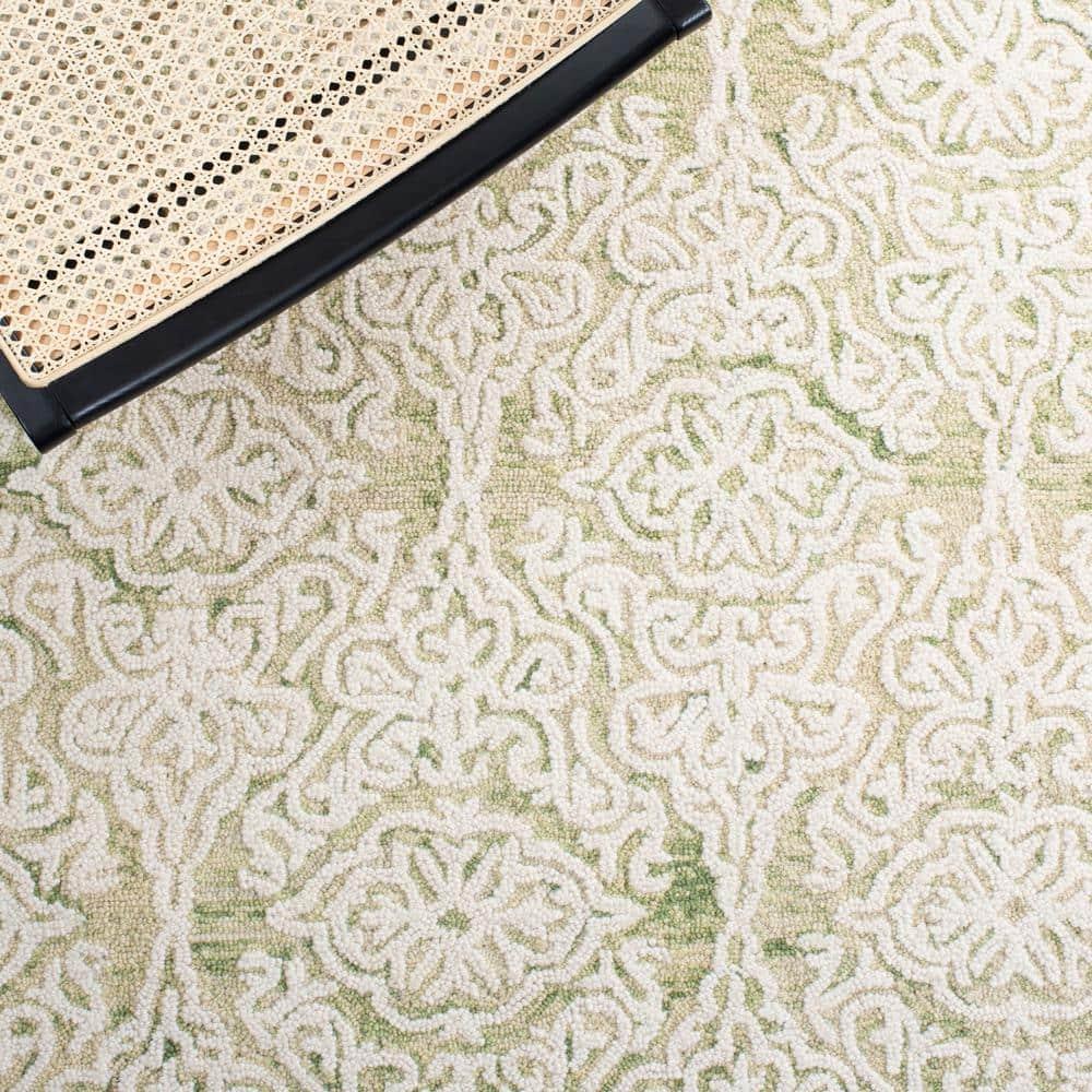 Blossom BLM112 Hand Tufted Indoor Runner Rug - Light Green/Ivory - 2'3"x8' - Safavieh