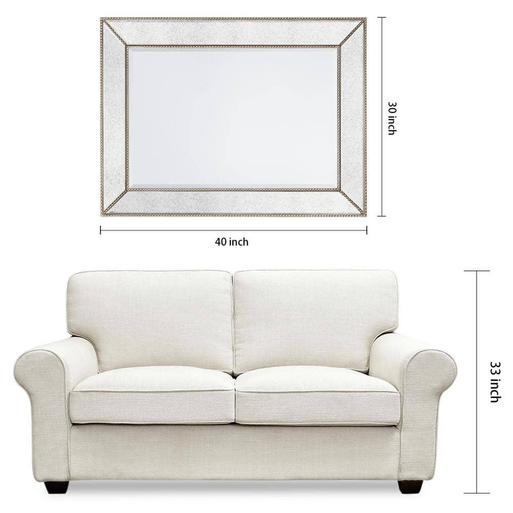 Empire Art Direct  Champagne Beed Beveled Rectangle Wall Mirror