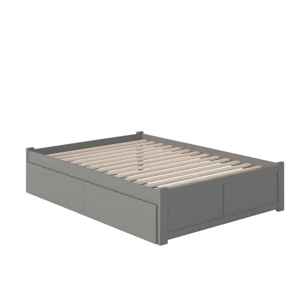 Concord Platform Bed with Flat Panel Foot Board and 2 Urban Bed Drawers, Multiple Colors, Multiple Sizes