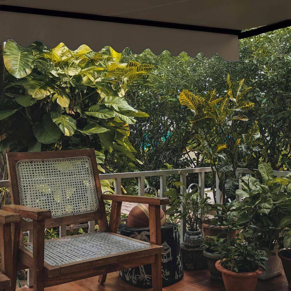 Motorized Retractable Patio Awning- Black Frame