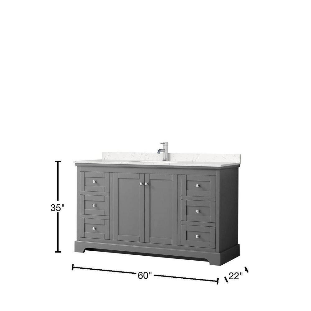 Wyndham Collection Avery 60'' Single Bathroom Vanity with Top