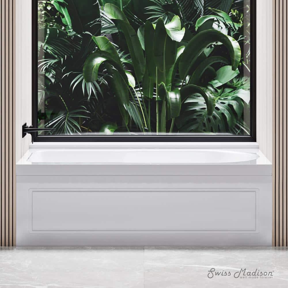 Concorde 60" x 32" Acrylic Glossy White, Alcove, Integral, Apron Bathtub