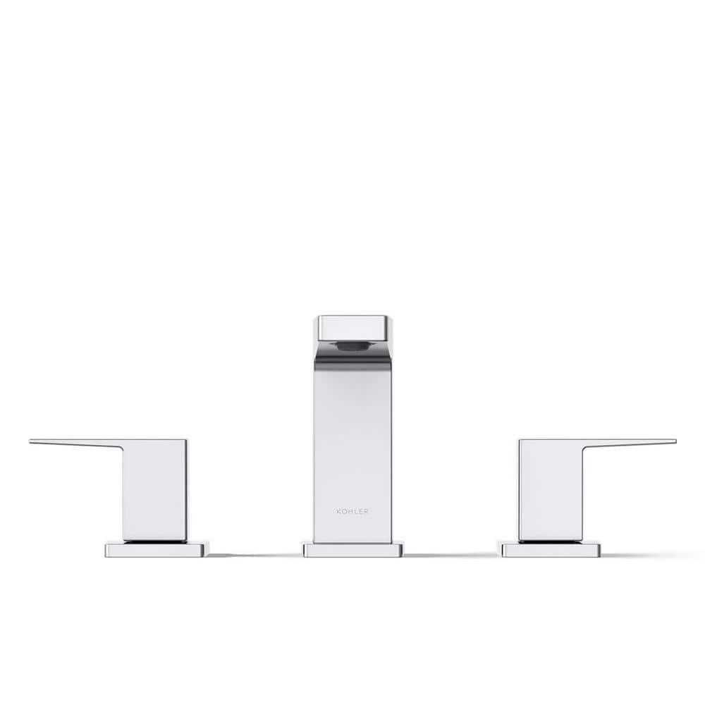 Kohler Honesty Widespread Bathroom Faucet with Pop-Up Drain Assembly, 3-Hole 2-Handle Bathroom Sink Faucet, 1.2 gpm