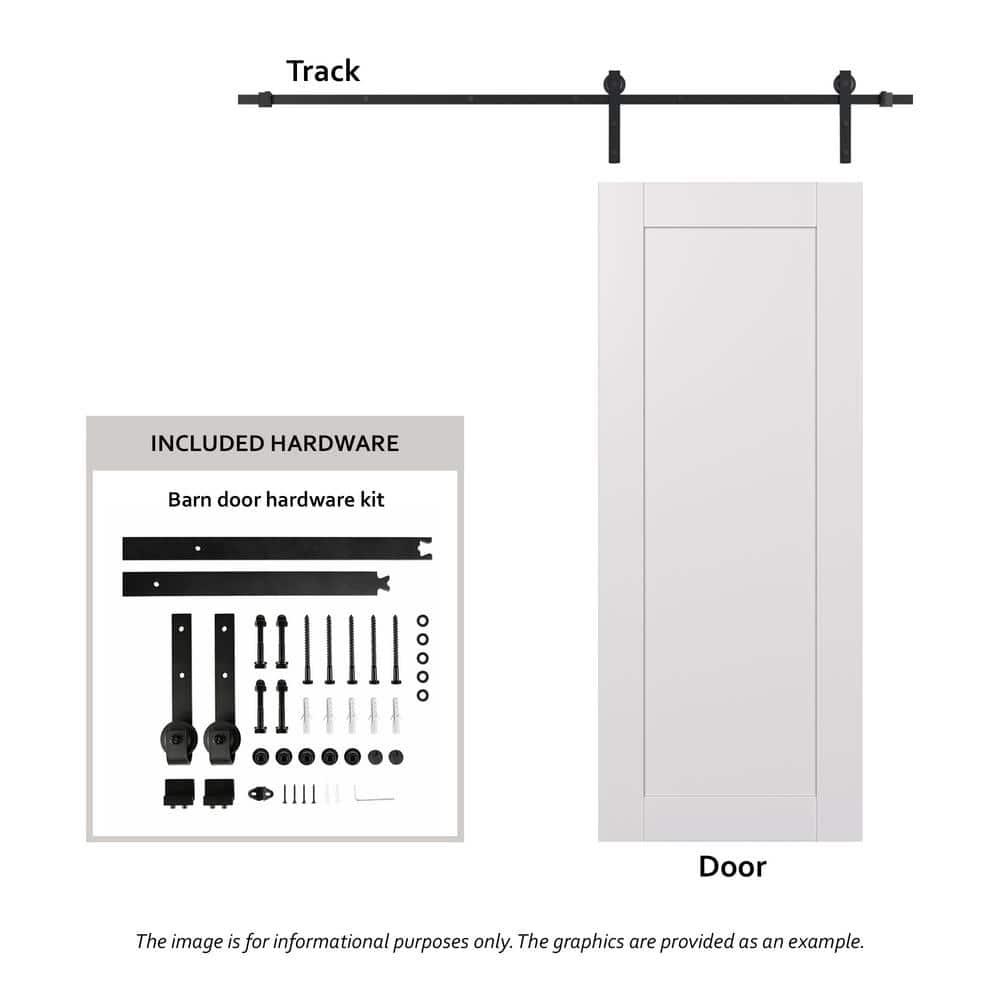 Belldinni Optima 2U Manufactured Wood Composite Sliding Barn Door With Hardware Kit