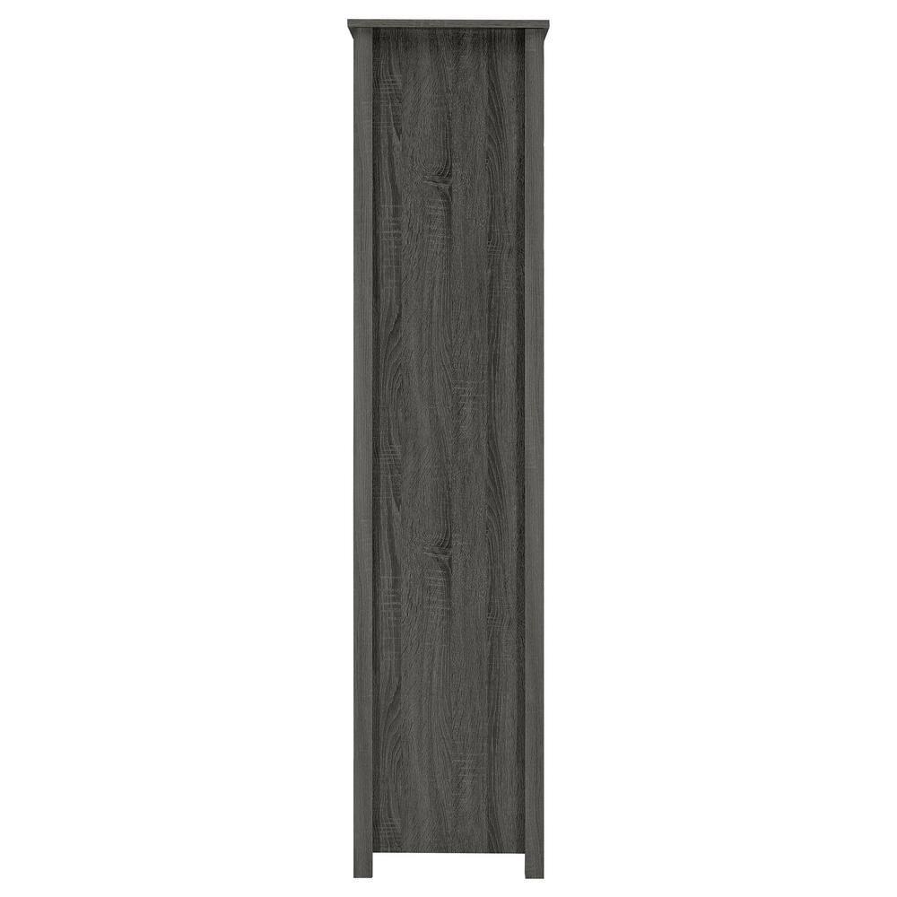 68" Dylan 8 Shelf Bookcase with Storage Drawer Weathered Gray - Coaster: Modern Home Office Furniture