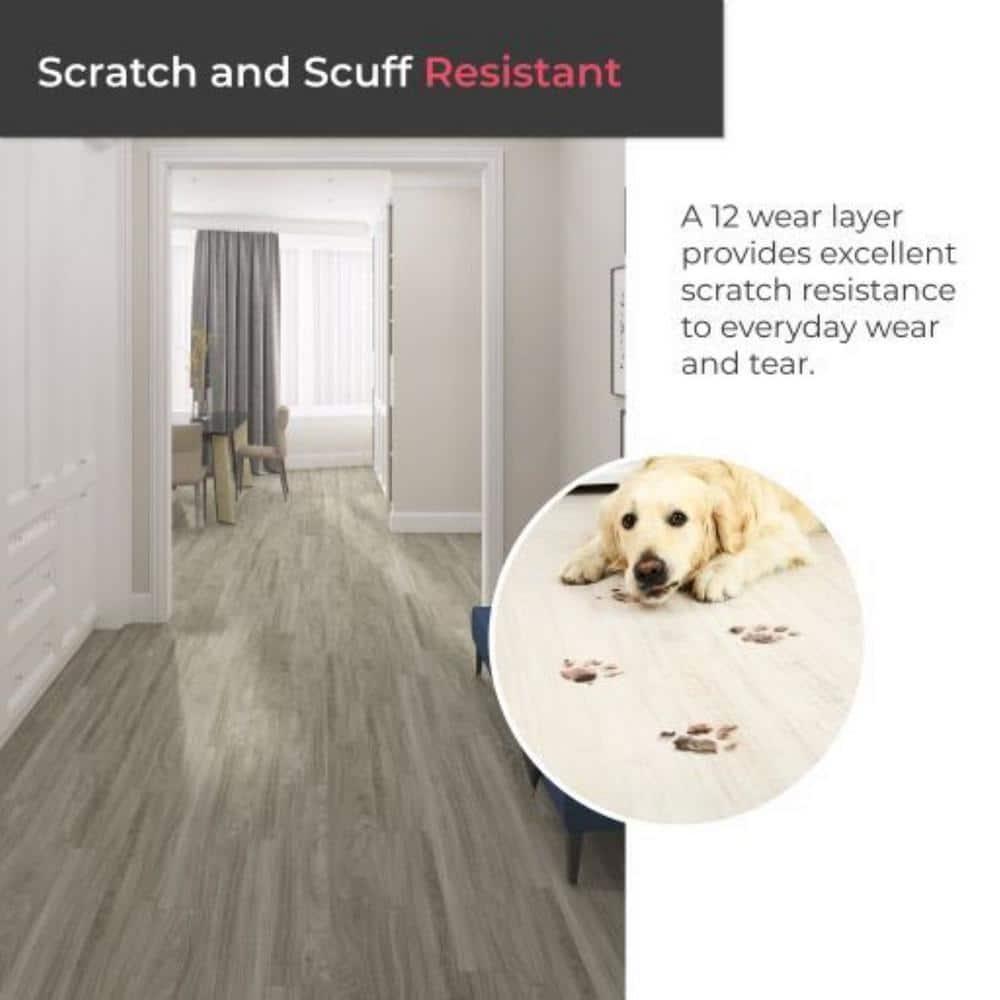 BaseCore 12mil x 6" W x 36" L Peel and Stick Luxury Vinyl Plank Flooring