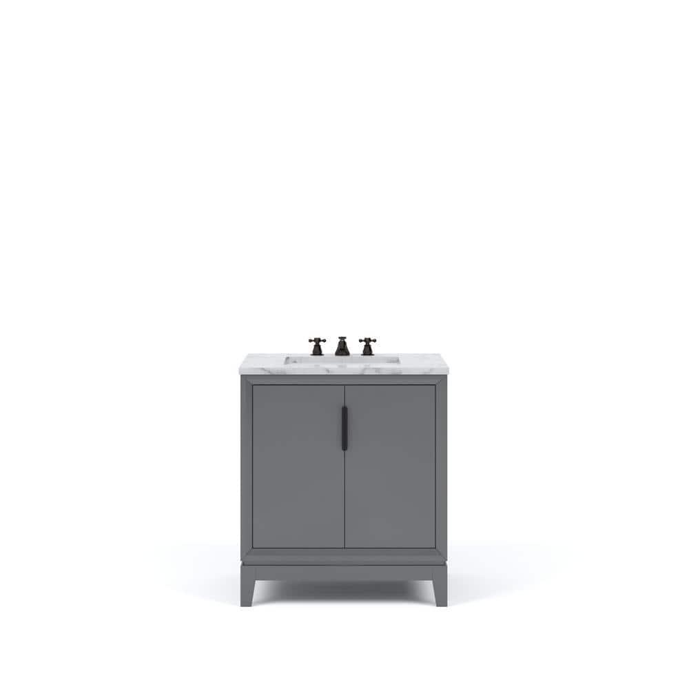 Elizabeth 30" Cashmere Grey Single Bathroom Vanity with Carrara Marble Top