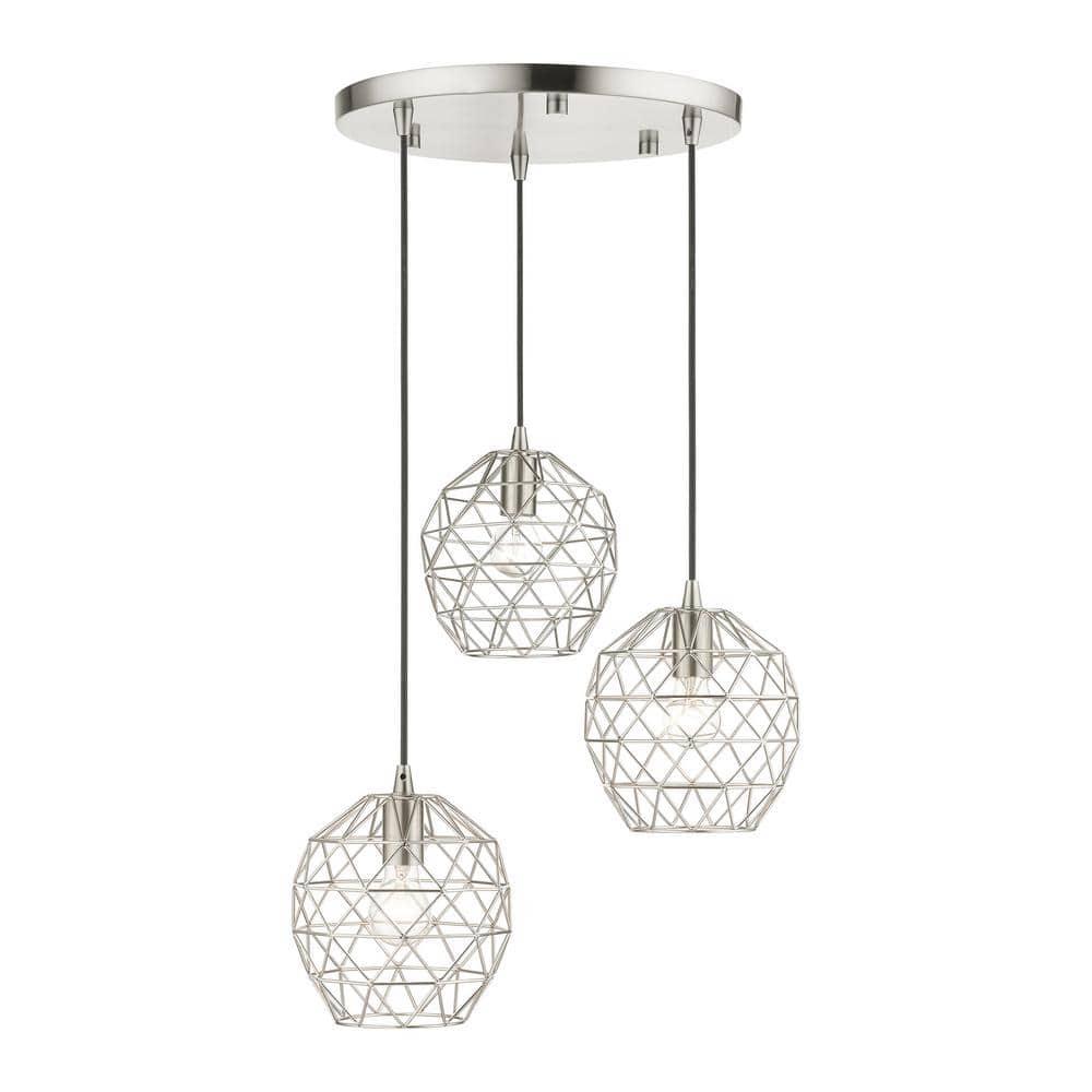 Livex Lighting Geometrix 3 - Light Pendant in  Brushed Nickel